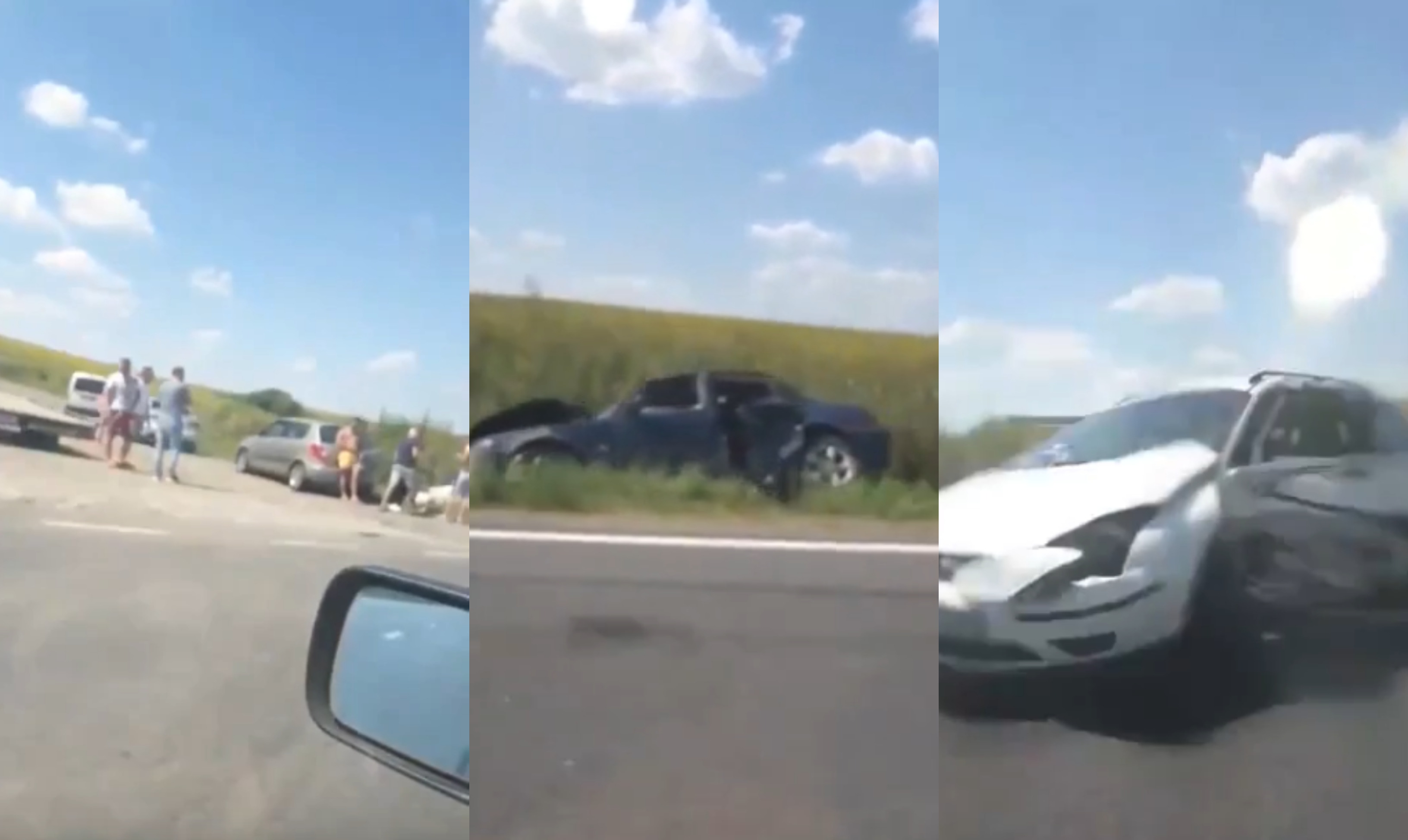 VIDEO. Doi șoferi din Sălaj au provocat un accident în Satu Mare