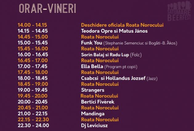 Festivalul Berii în Satu Mare. Programul oficial