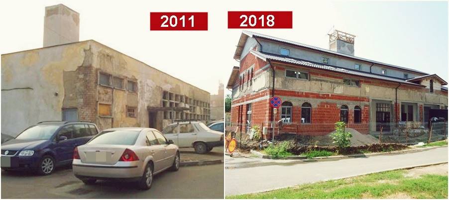 FOTO. Centrală termică abandonată, transformată în biserică. Sâmbătă, prima slujbă