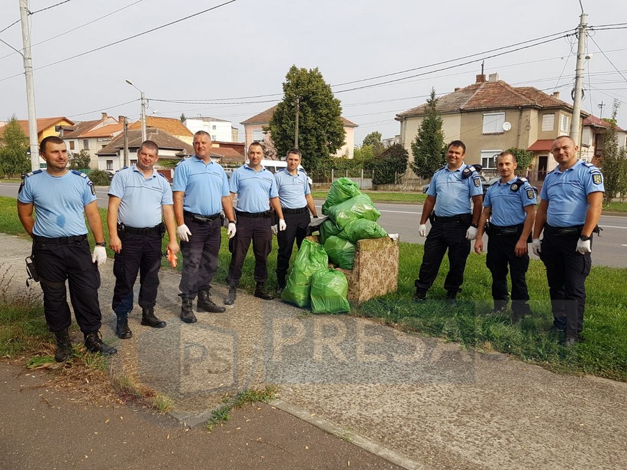 FOTOGALERIE. Jandarmii nu bat la Satu Mare. Ei strâng deșeurile după ”miserupiști”