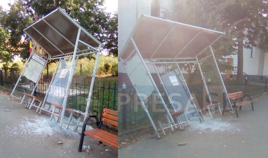 FOTOGALERIE. Un șofer al Transurban a distrus cu autobuzul o stație