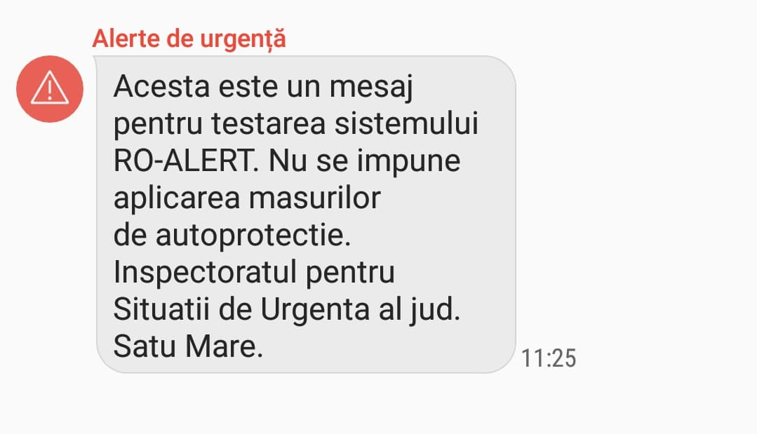 FOTO. Alerte de urgență pe telefoanele mobile din județul Satu Mare