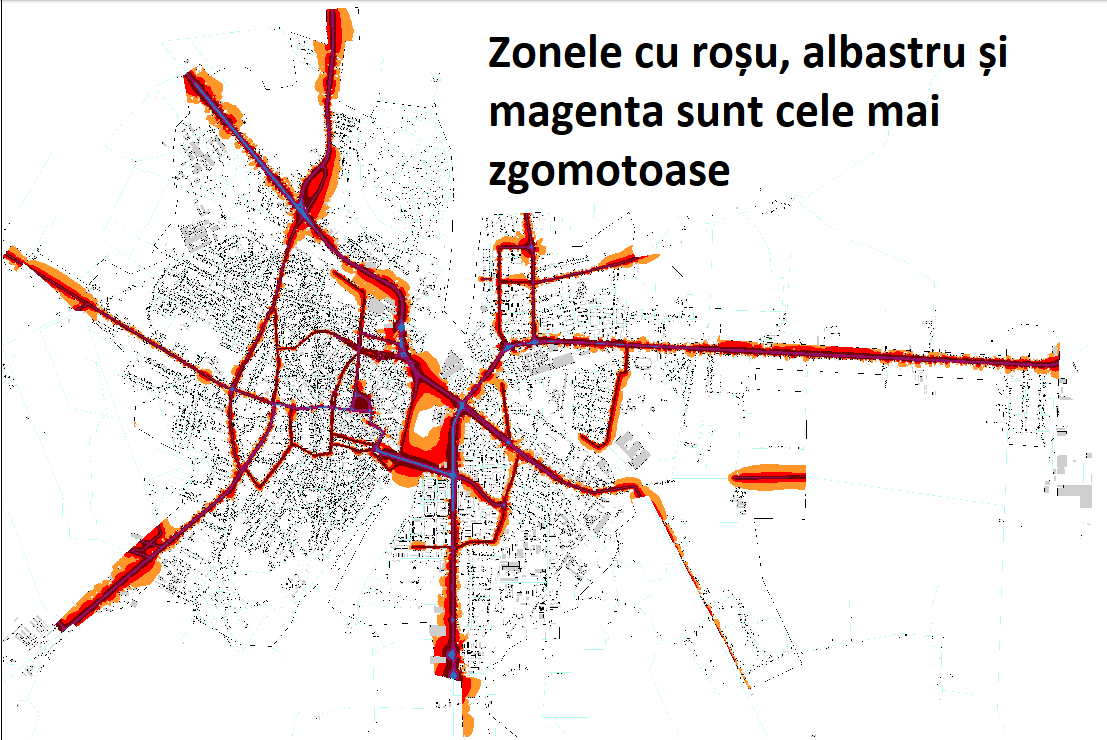 HARTĂ. Zonele cele mai poluate fonic din Satu Mare. Peste limita admisă