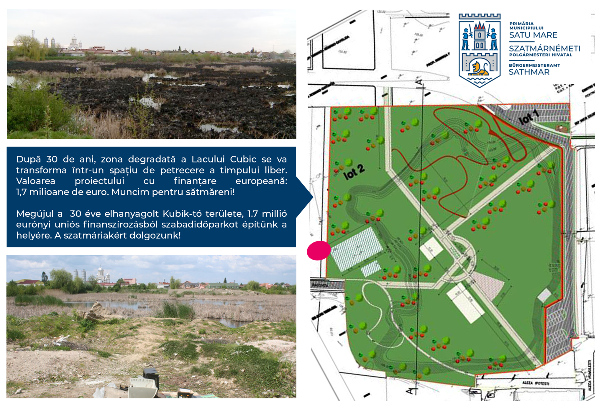 Undă verde pentru reabilitarea lacului Cubic. Proiectul de milioane de euro, semnat