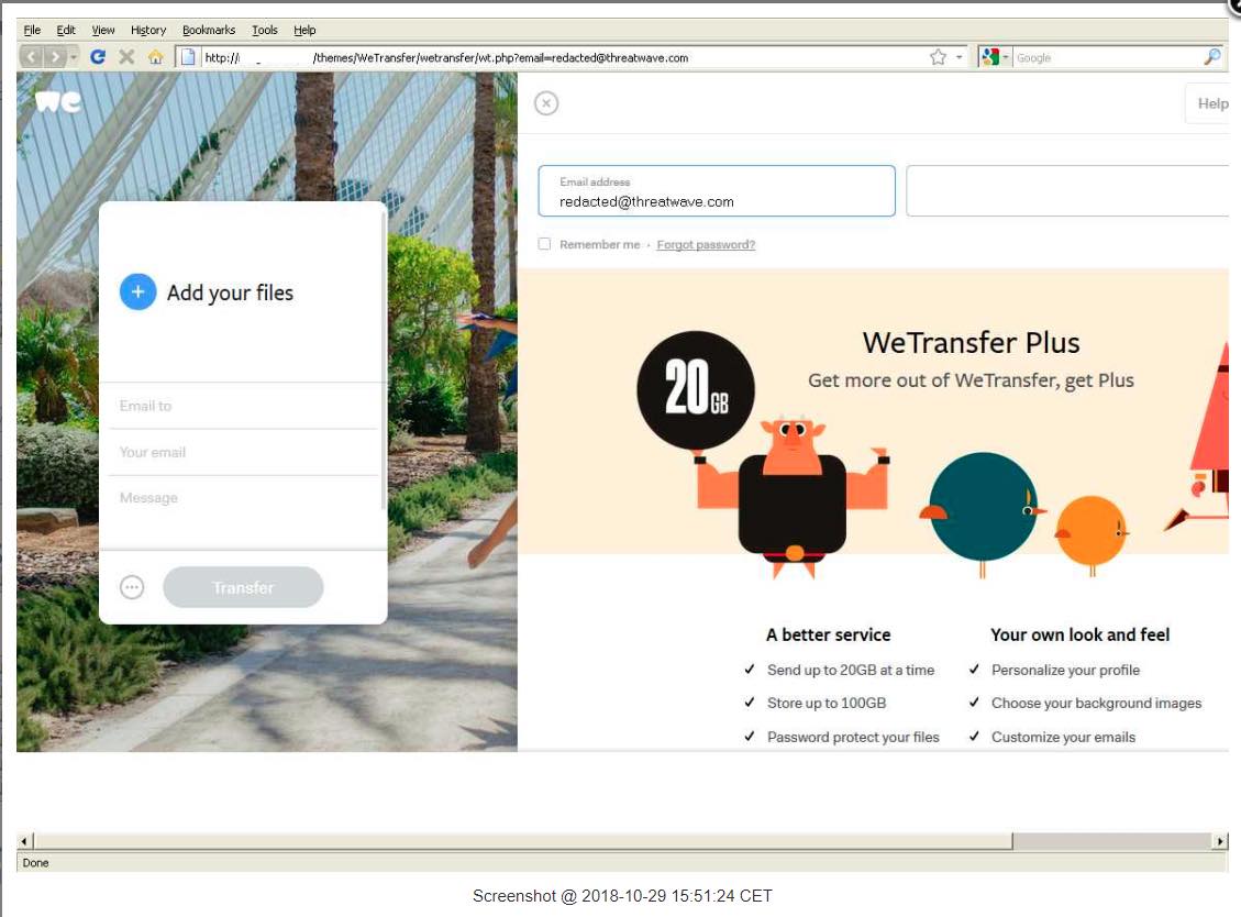 Atenție dacă folosiți WeTransfer! O nouă tentativă de phishing