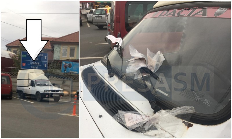 FOTO. Cea mai amendată mașină din Satu Mare! Decorată cu procese verbale!