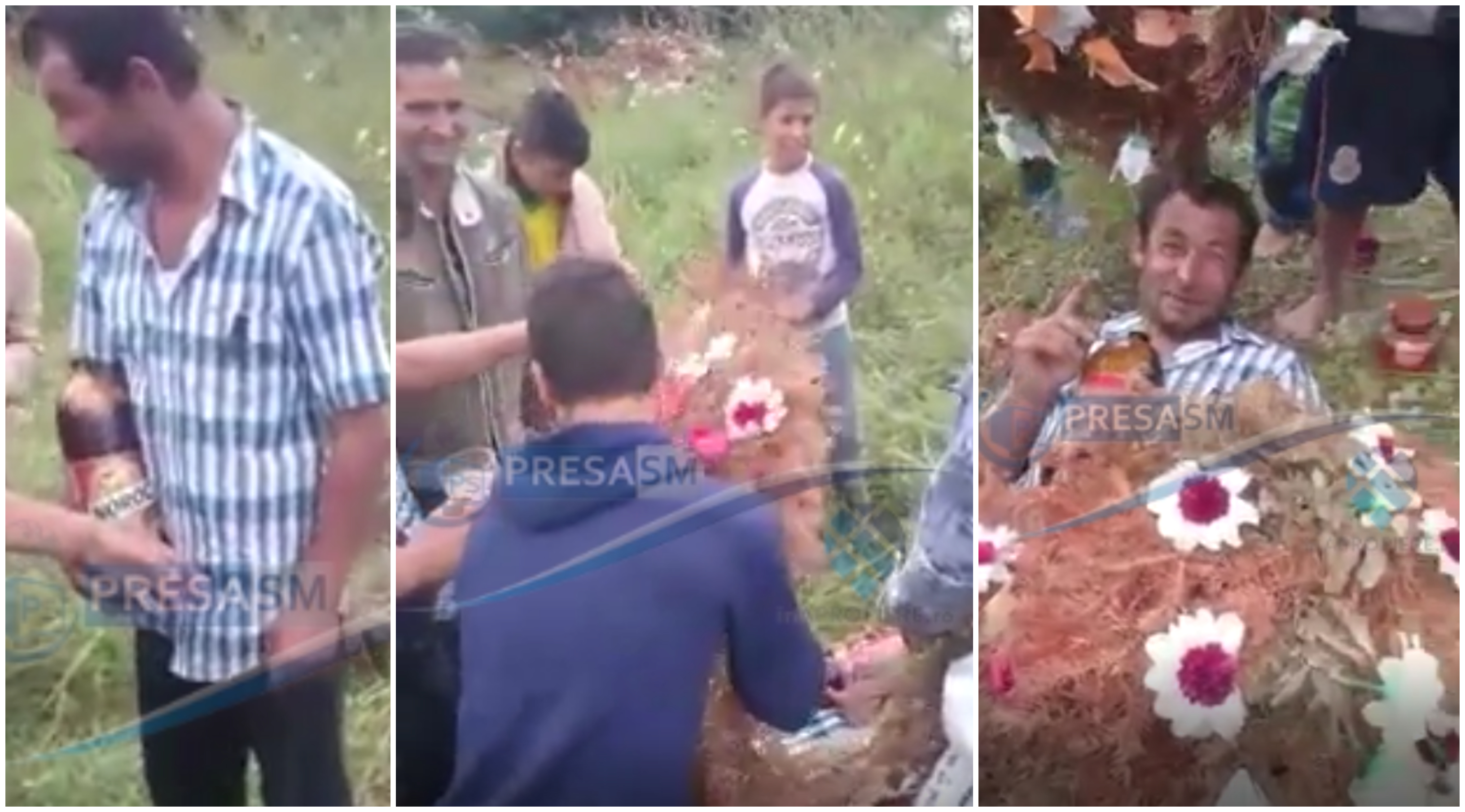 VIDEO. Cimitir din Satu Mare profanat, în plină zi, de indivizi beți. Imagini revoltătoare!