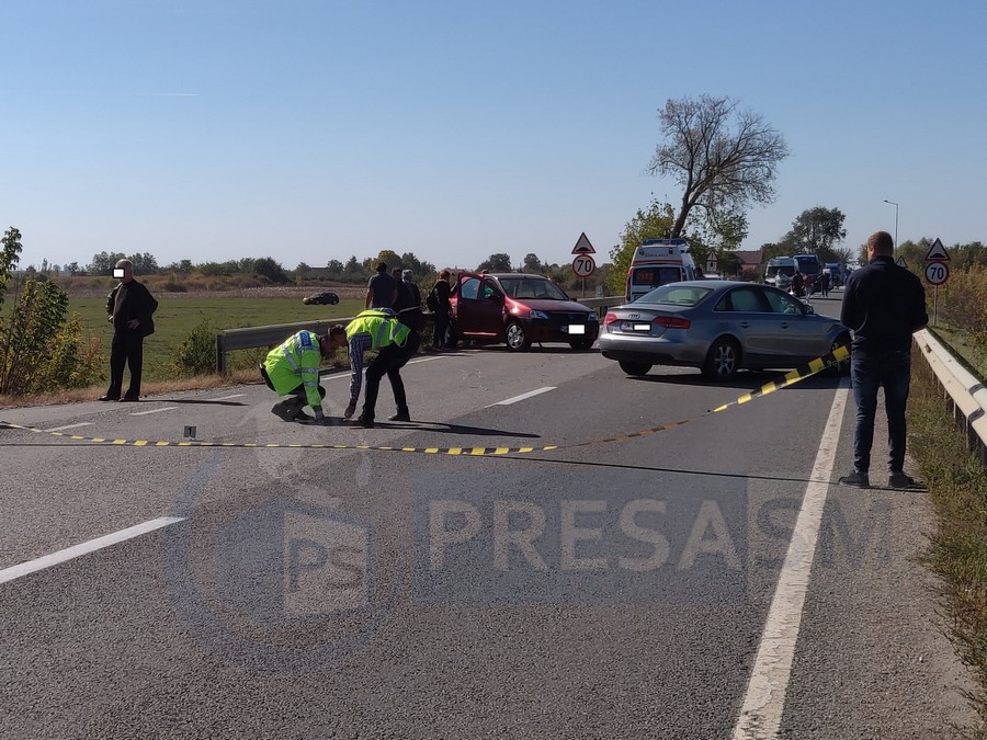 FOTO/VIDEO. Accident grav pe DN 19. O persoană încarcerată, trafic blocat total