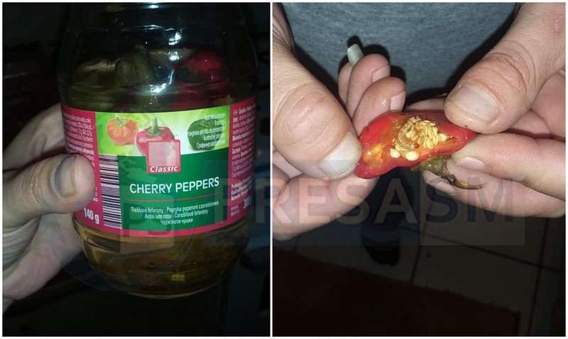 FOTO. Ardei cu viermi la un supermaket din municipiul Satu Mare. Clientul, sfidat