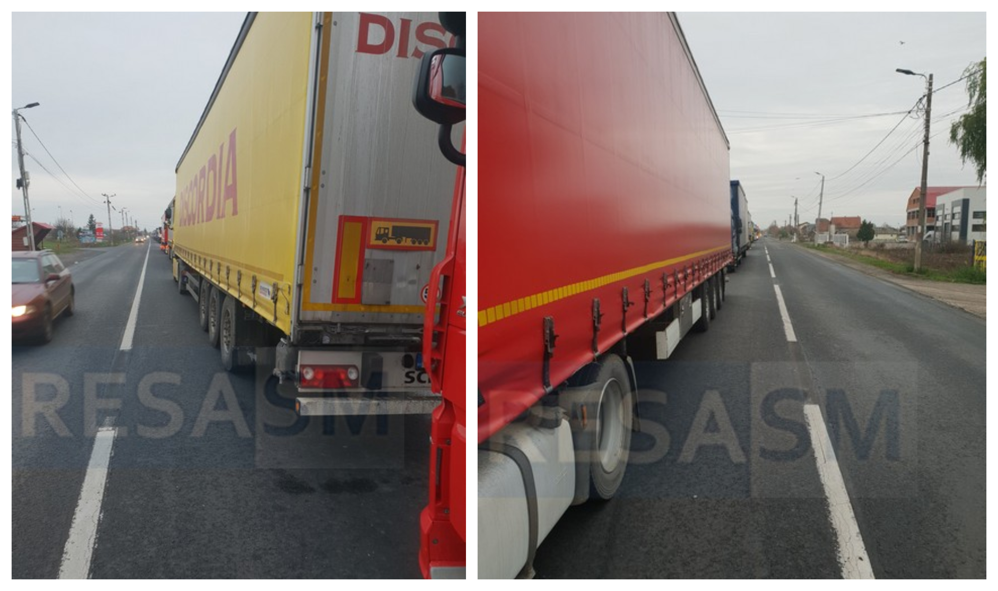 FOTOGALERIE. Cozi kilometrice la Petea. Șoferii amenință cu proteste