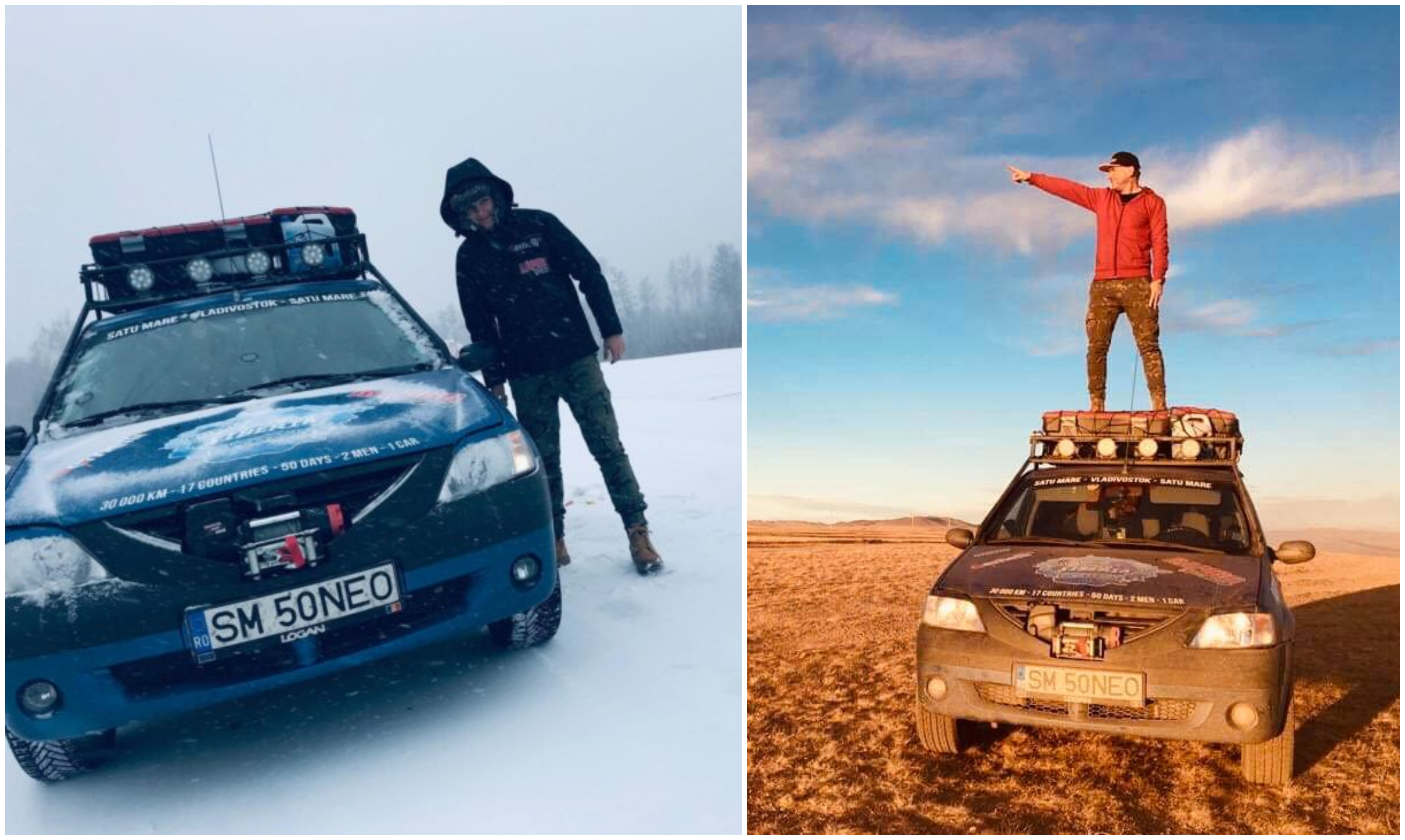 FOTO. Bertici Norbert (20 ani), cel mai tânăr sătmărean care a ajuns cu Dacia în Siberia