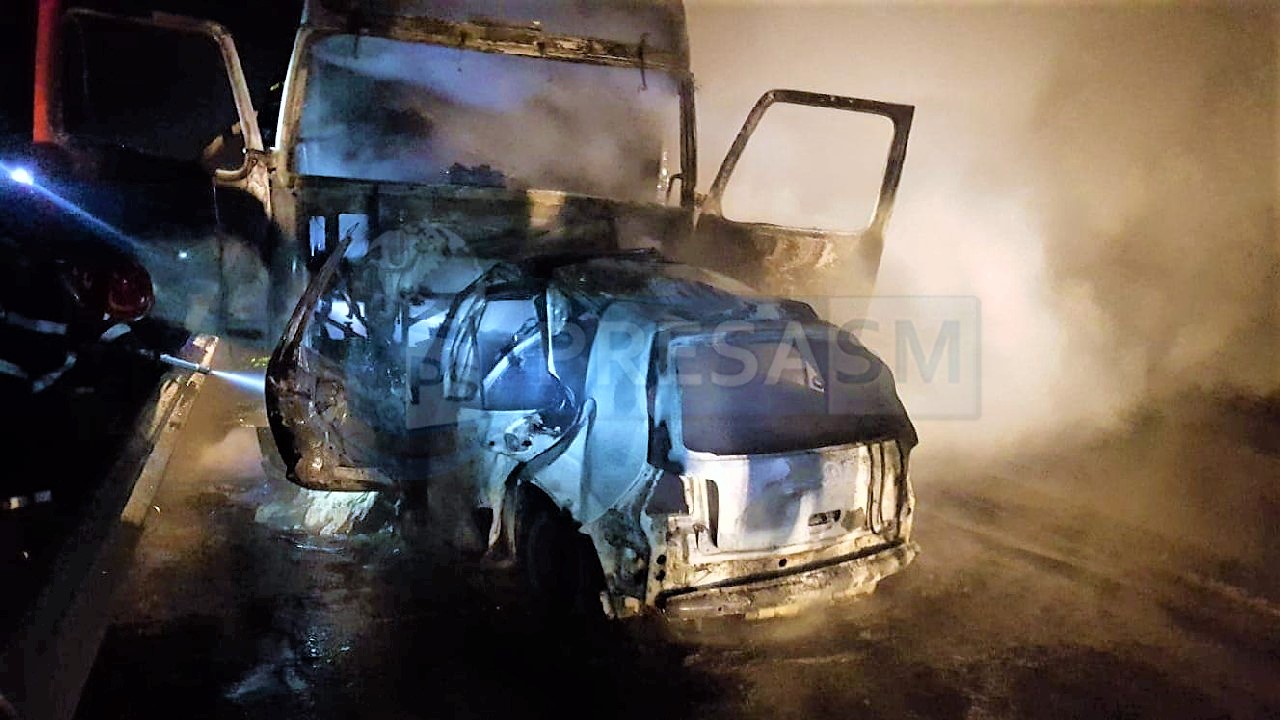 FOTO/VIDEO. Bilanțul accidentului de la Moftin. Șofer carbonizat