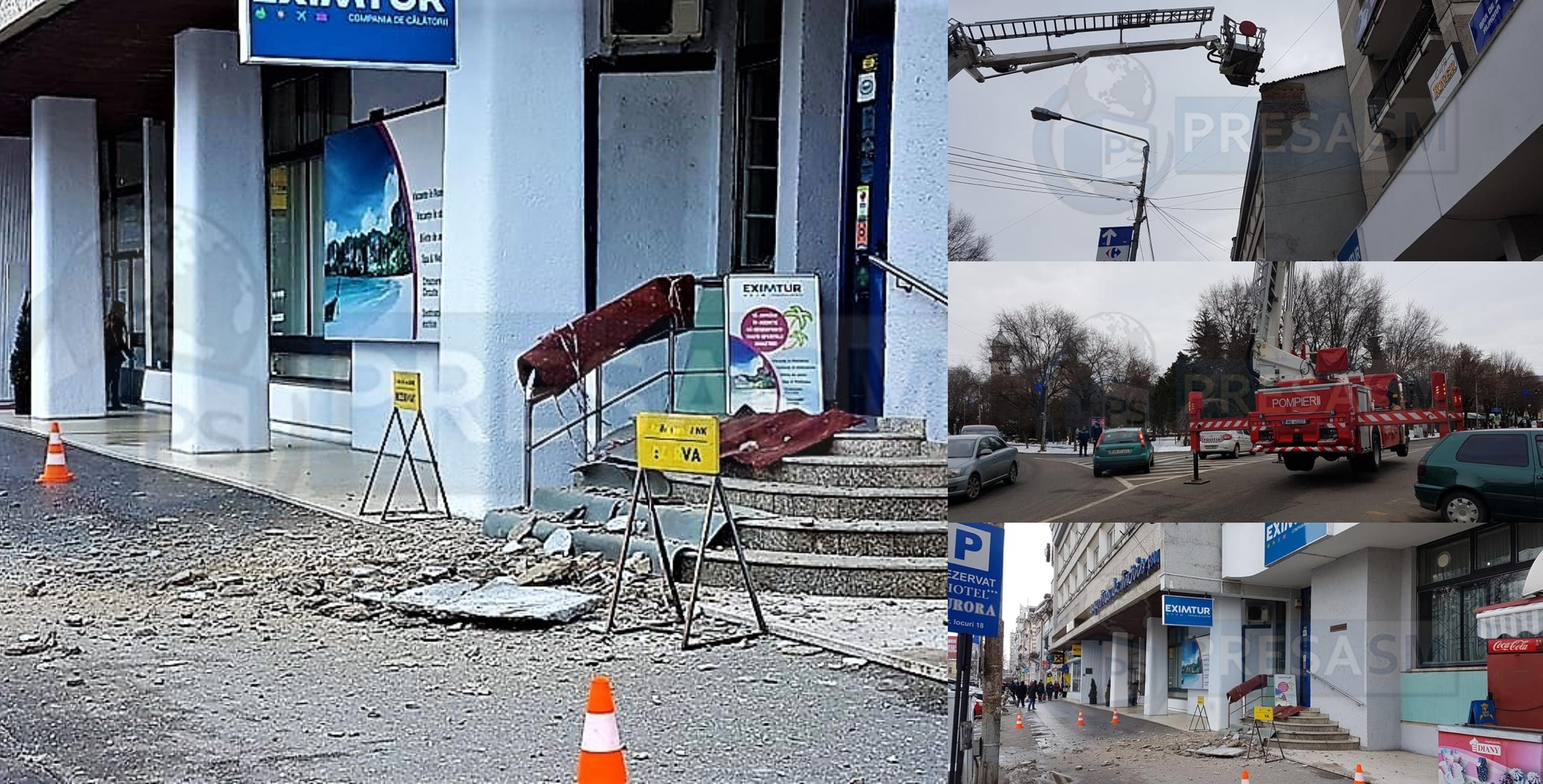 FOTO/VIDEO. Pericol în centrul municipiului Satu Mare. Intervin pompierii