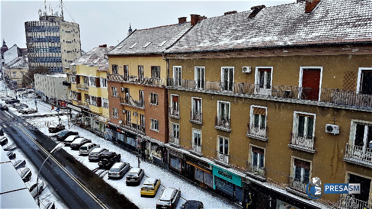 Urmează mai multe zile cu ninsoare și ger la Satu Mare. Ce spun meteorologii
