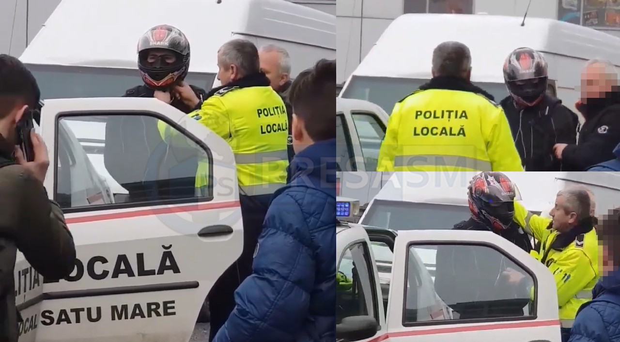 FOTO/VIDEO. Teribilist încătușat de Poliția Locală în Satu Mare. Urmărire ca-n filme pe străzi