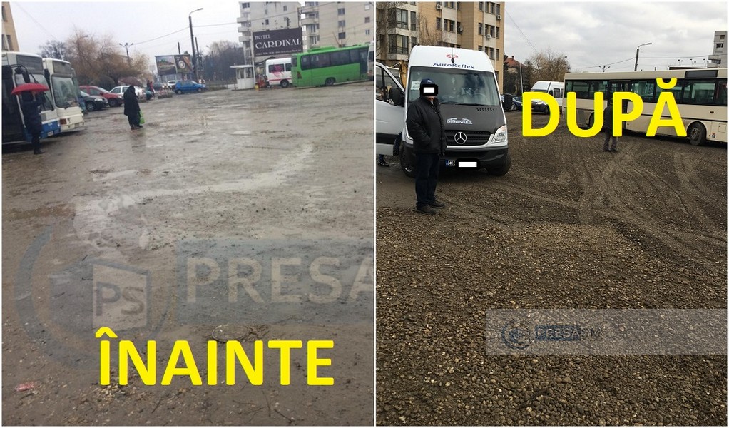 FOTO. Deci, se poate! Stația de autobuz ”bombardată” din centrul Sătmarului, reamenajată