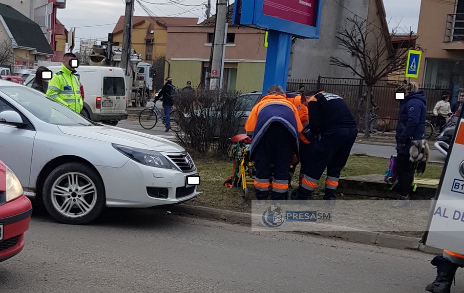 FOTO. Fetița (6 ani) lovită de mașină în Satu Mare, în stare gravă. Dusă de urgență la Cluj