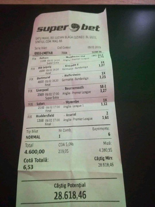 FOTO. Parior, nu glumă! Biletul pus de un sătmărean și câștigul fabulos