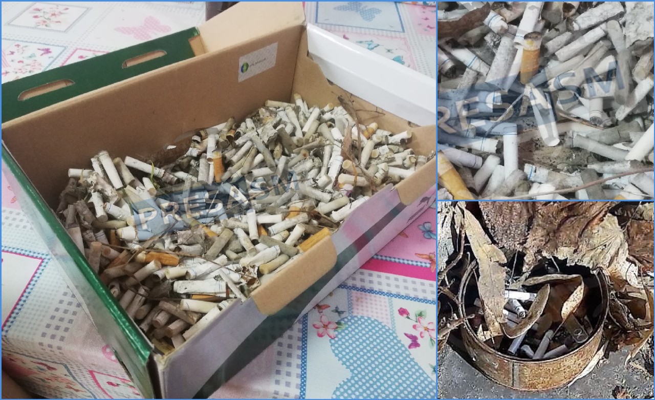 FOTO. Inițiativă lăudabilă. Sătui de nesimțiți, s-au pus să culeagă mucurile de țigară