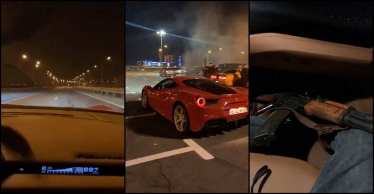 Percheziții în Oradea. Vizați, băieții de bani gata care făceau drift-uri cu AK-47 în mașină