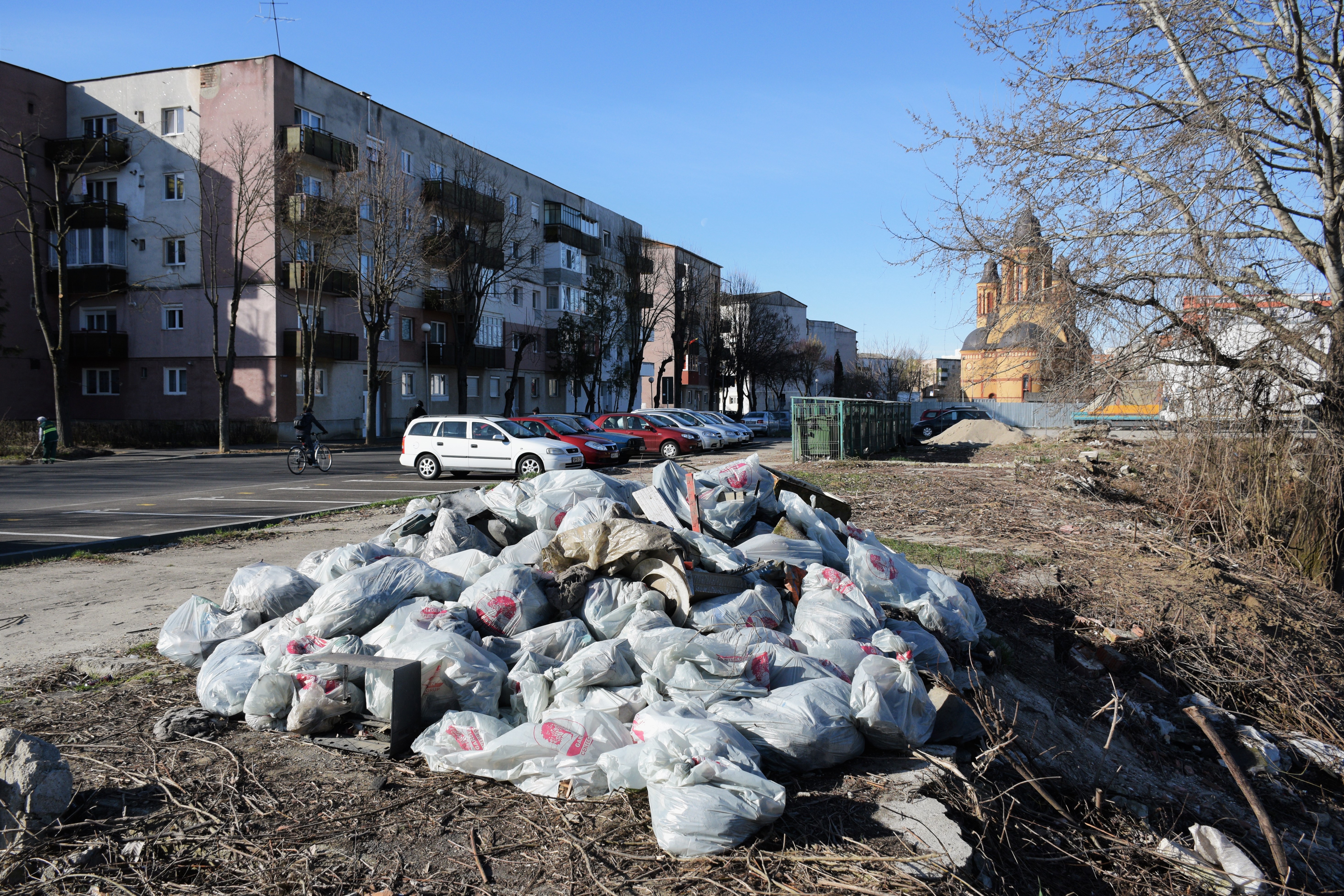 FOTOGALERIE. Sute de saci de deșeuri strânși din cartiere și malul Someșului