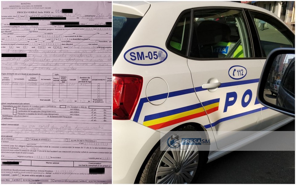 FOTO. Un sătmărean acuză Poliția Rutieră că i-a întins o capcană ”politicoasă”. Apoi l-a amendat