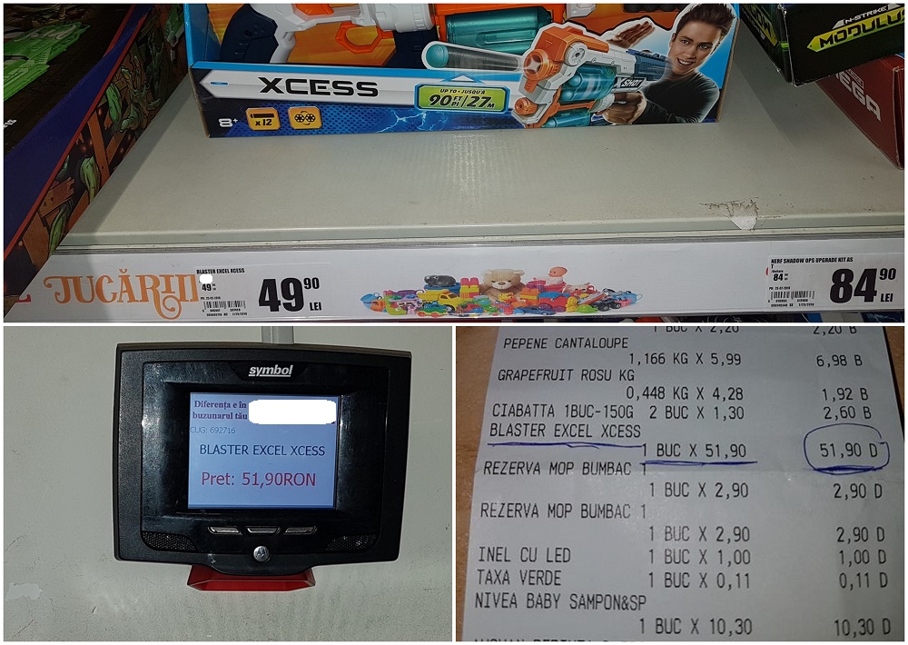 FOTO. Eternele probleme cu prețuri înșelătoare la cele mai mari hypermarket-uri din Satu Mare