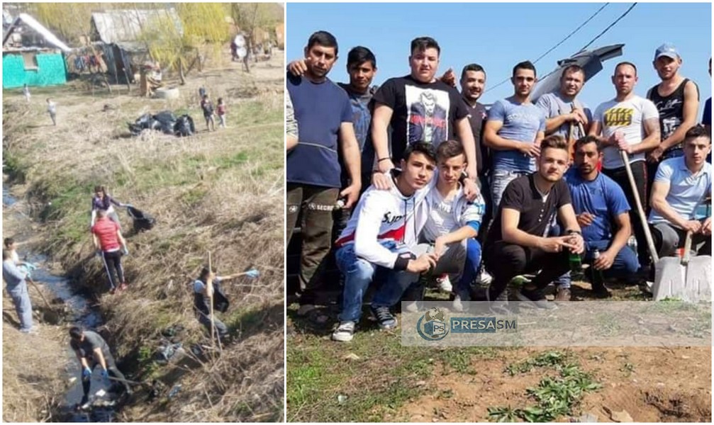 FOTO. IMPRESIONANT. Un tânăr țigan a determinat o comunitate întreagă să facă curățenie generală