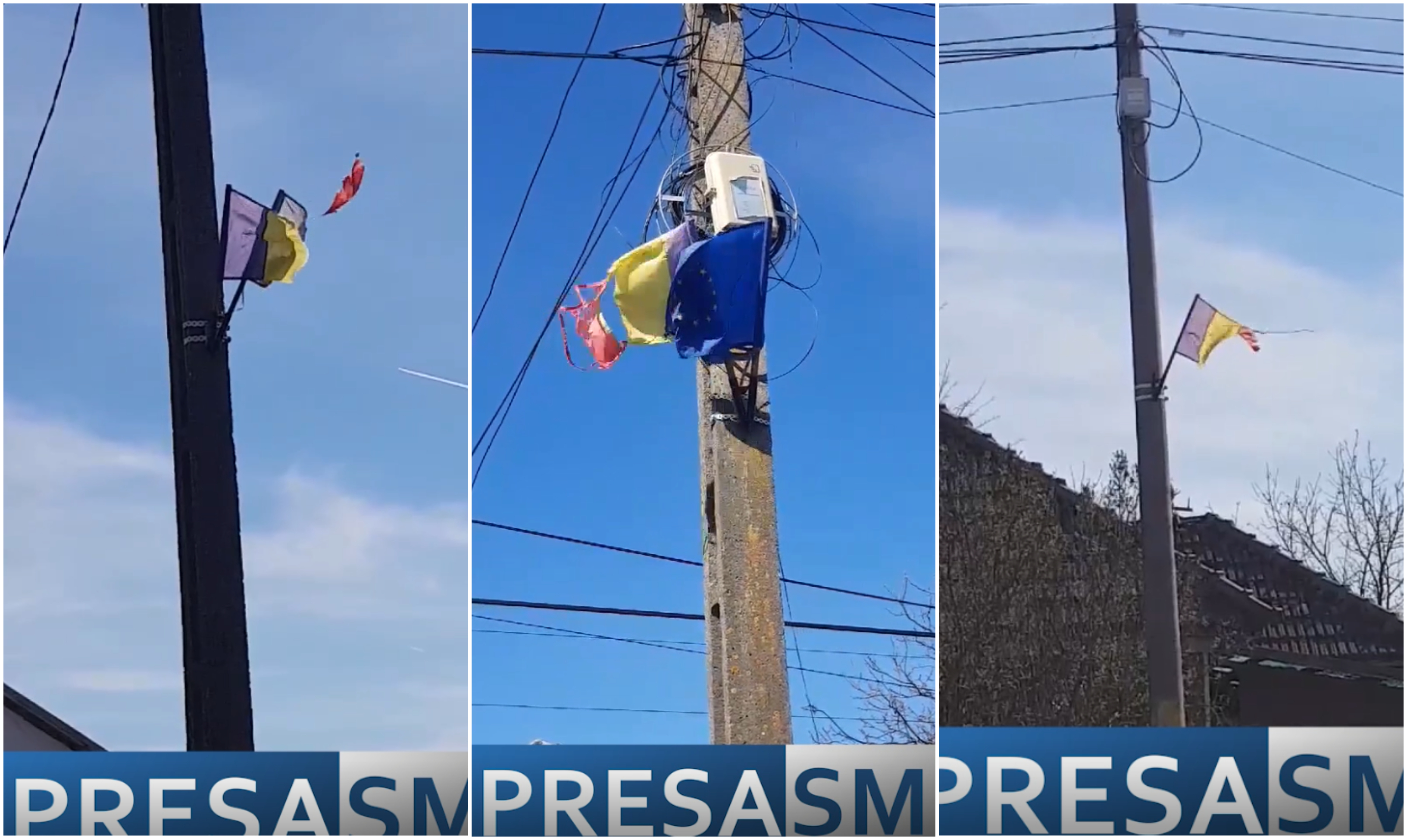 VIDEO. Drapelul României, batjocorit într-un oraș din județul Satu Mare