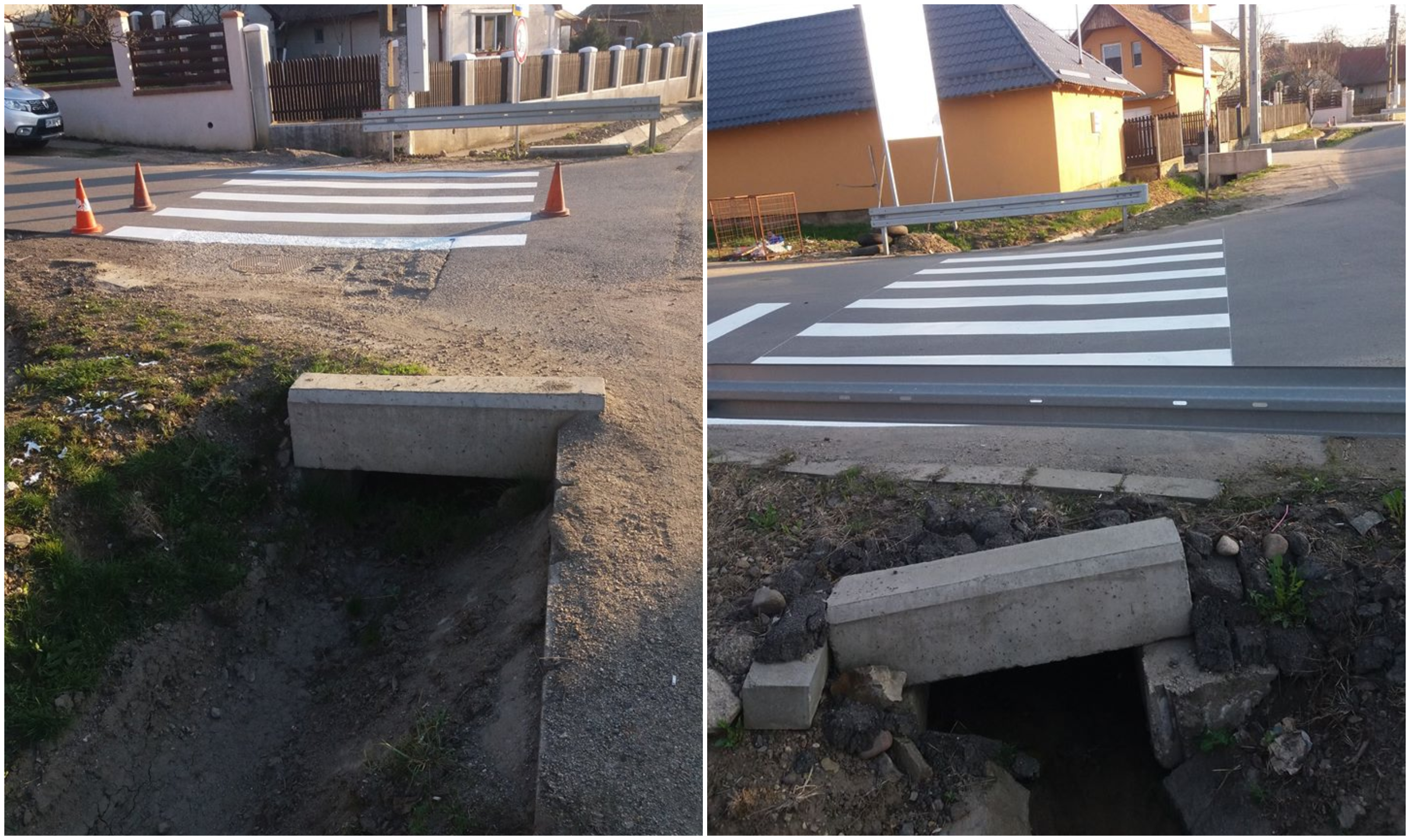 FOTO. Râsu-plânsu`! Trecere de pietoni din canal în canal sau din parapet în parapet