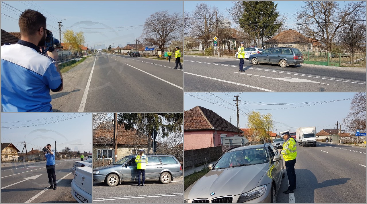 FOTO/VIDEO. Polițiștii, cu radarele pe șoselele sătmărene. Zeci de șoferi, trași pe dreapta