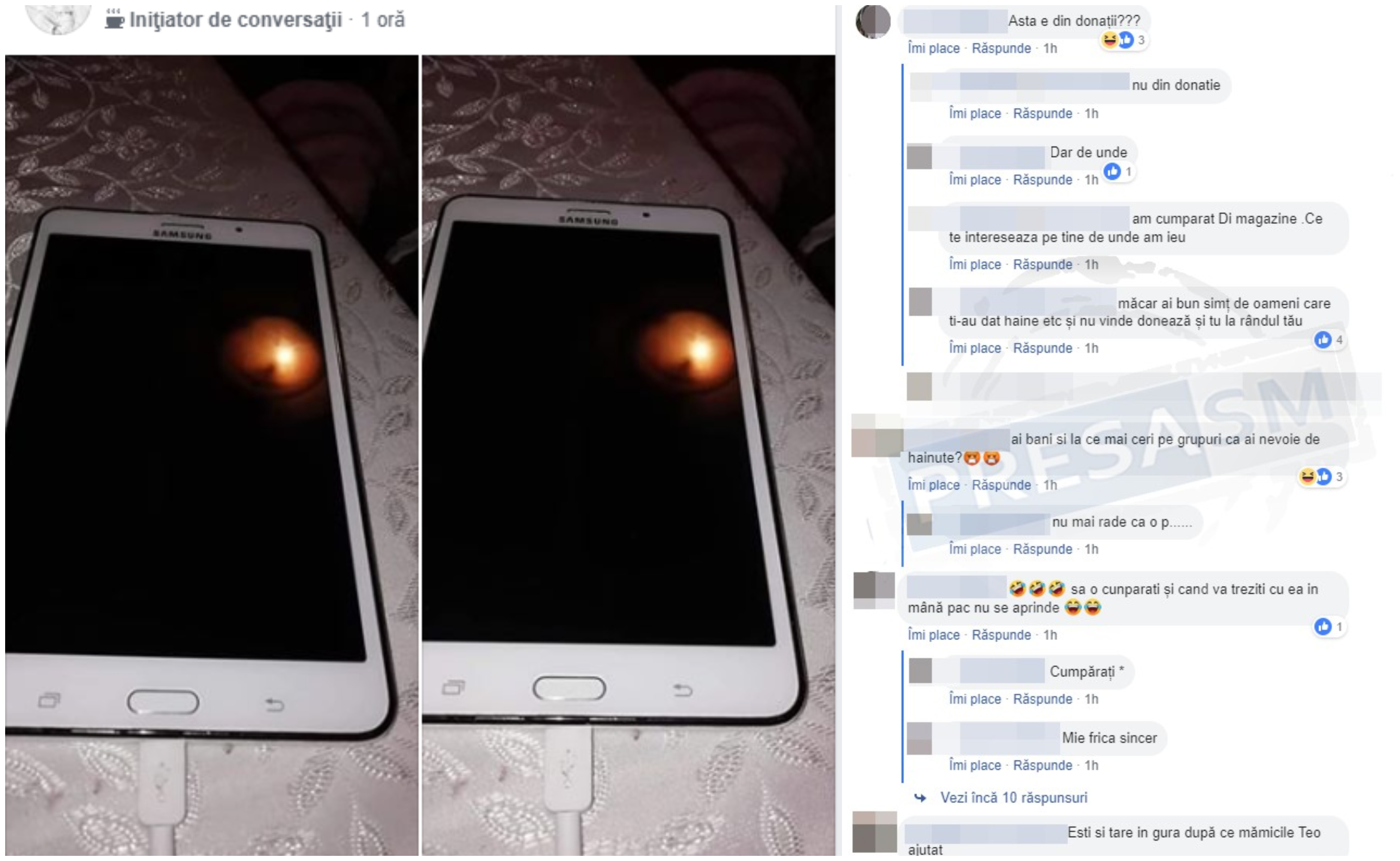 FOTO. Nesimțirea bănoasă a unei ”mămici”. Cerea donații pe Facebook și le vindea pe bani frumoși