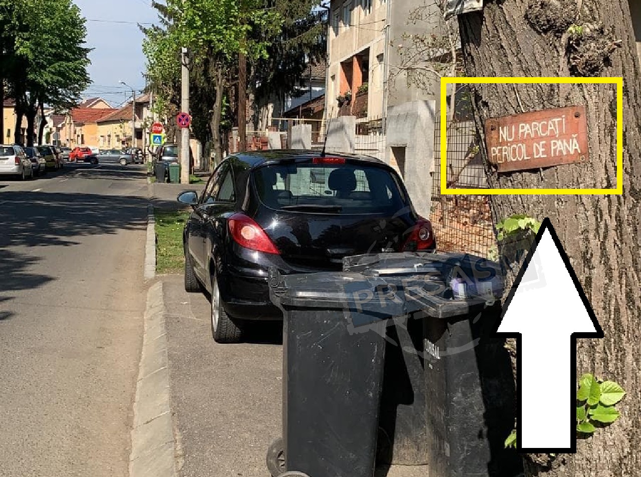 FOTO. Mesaj ”amenințător” pentru șoferi în Satu Mare. Ideea unui proprietar de casă