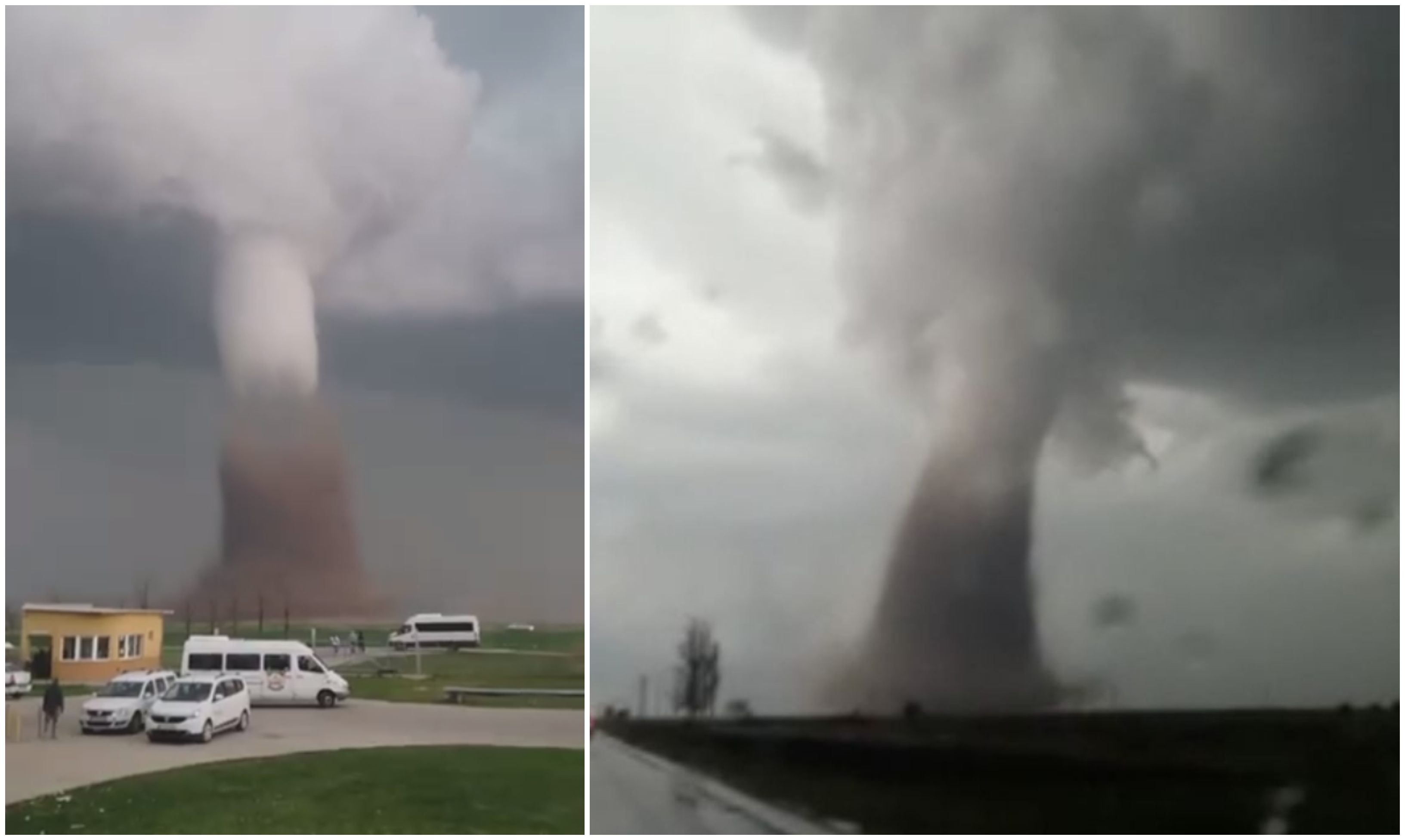 VIDEO. Imagini apocaliptice în sudul României. Tornade filmate în mai multe județe