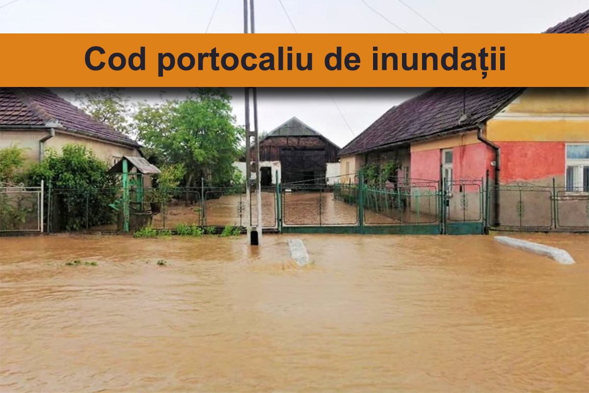 HARTĂ. Pericol de inundații la Satu Mare. Cod portocaliu emis de hidrologi