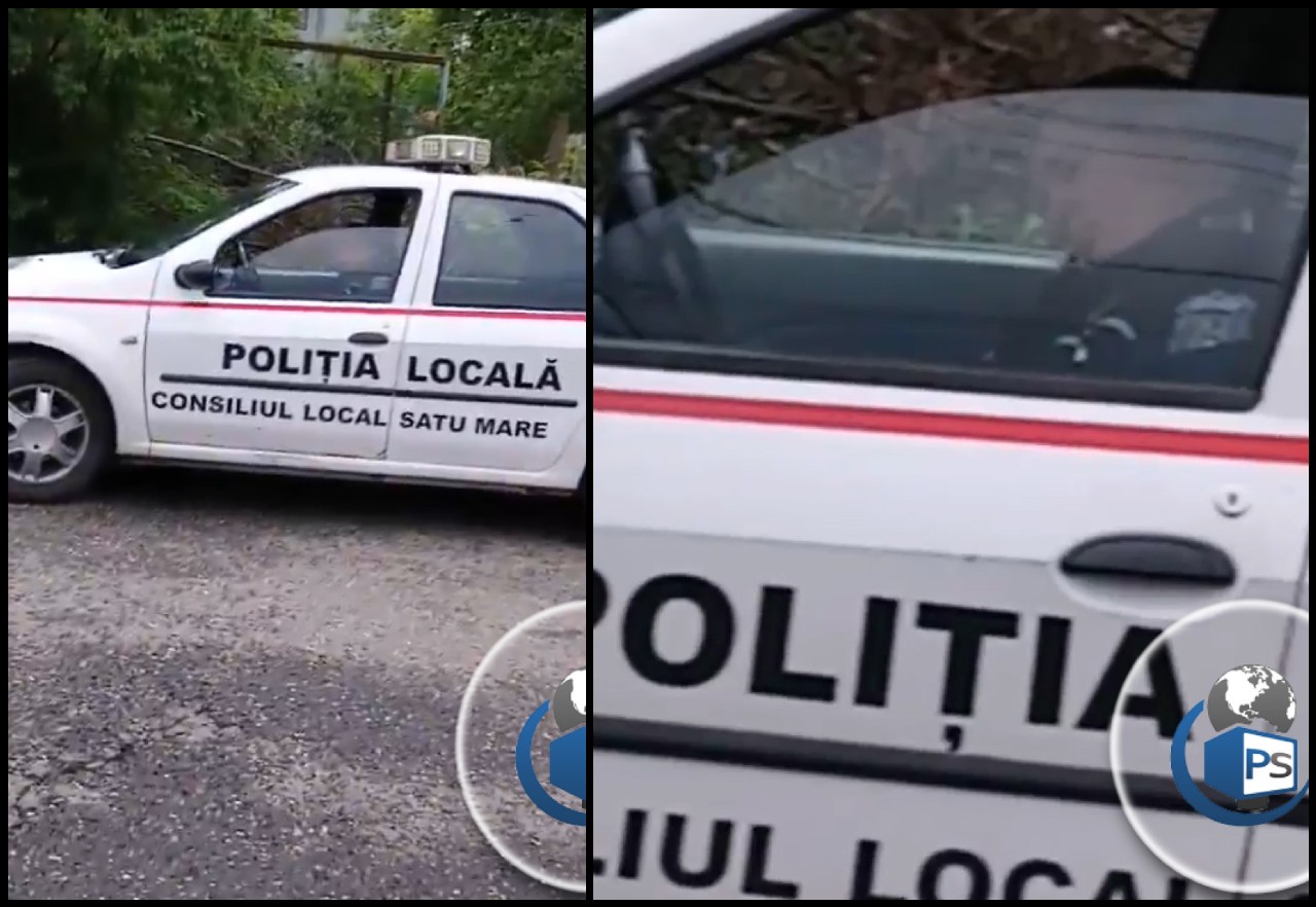 VIDEO. ”Oaia neagră” a Poliției Locale Satu Mare. Doarme în plină zi, în mașină
