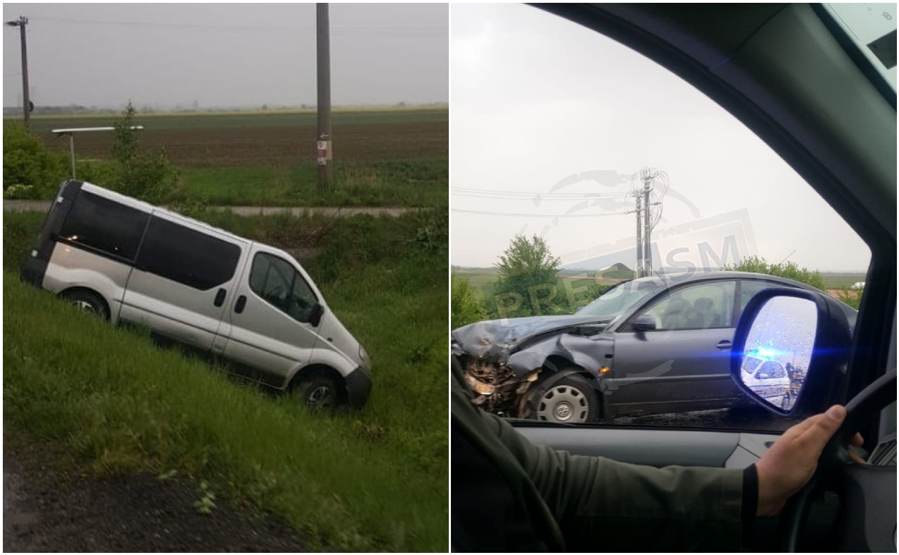 FOTO. O minoră (5 ani) și un bărbat, răniți în accidentul de pe DN 19