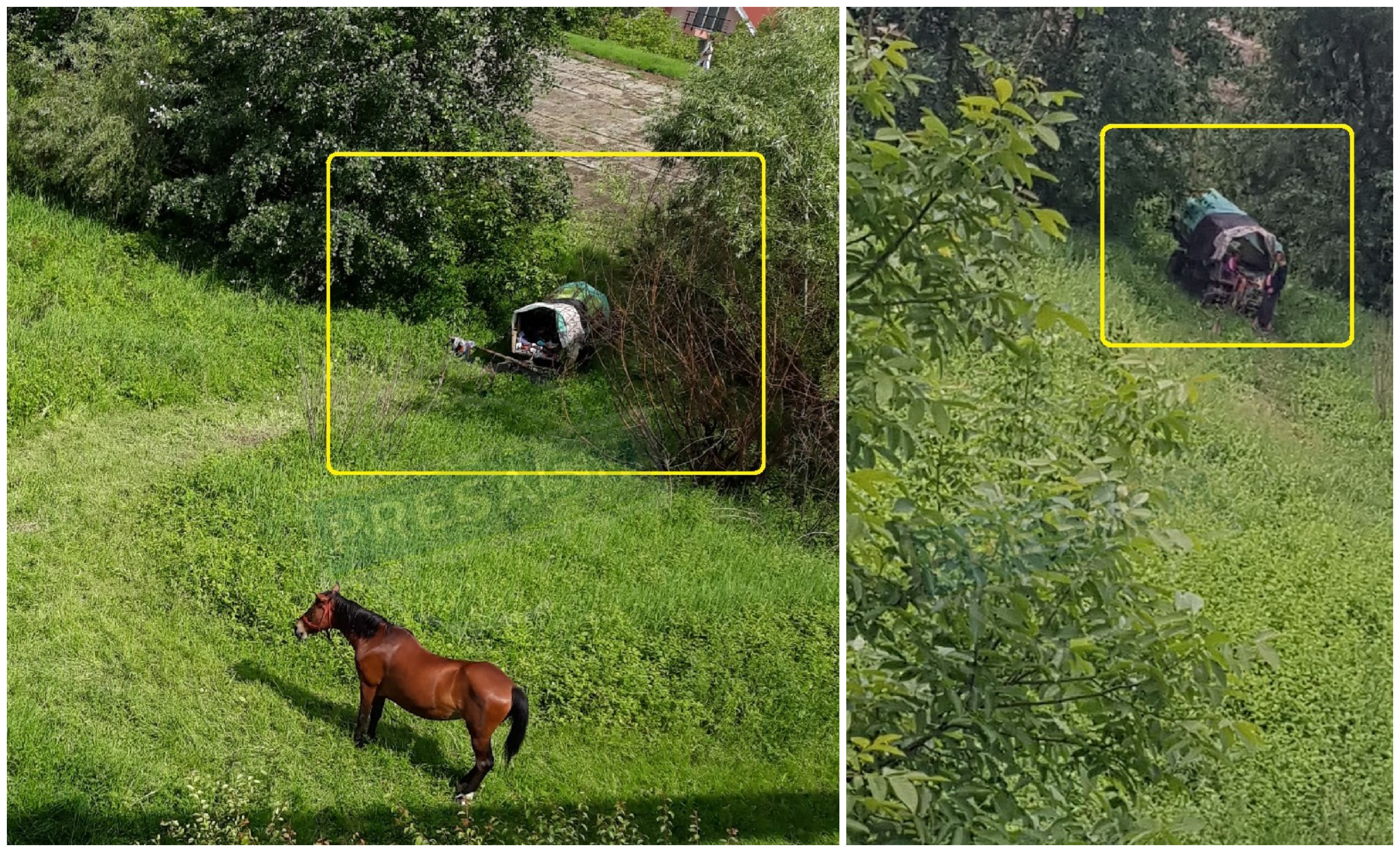 FOTO. Rromii din Sălaj și-au parcat căruțele pe malul Someșului. Apoi, cu toții la cerșit