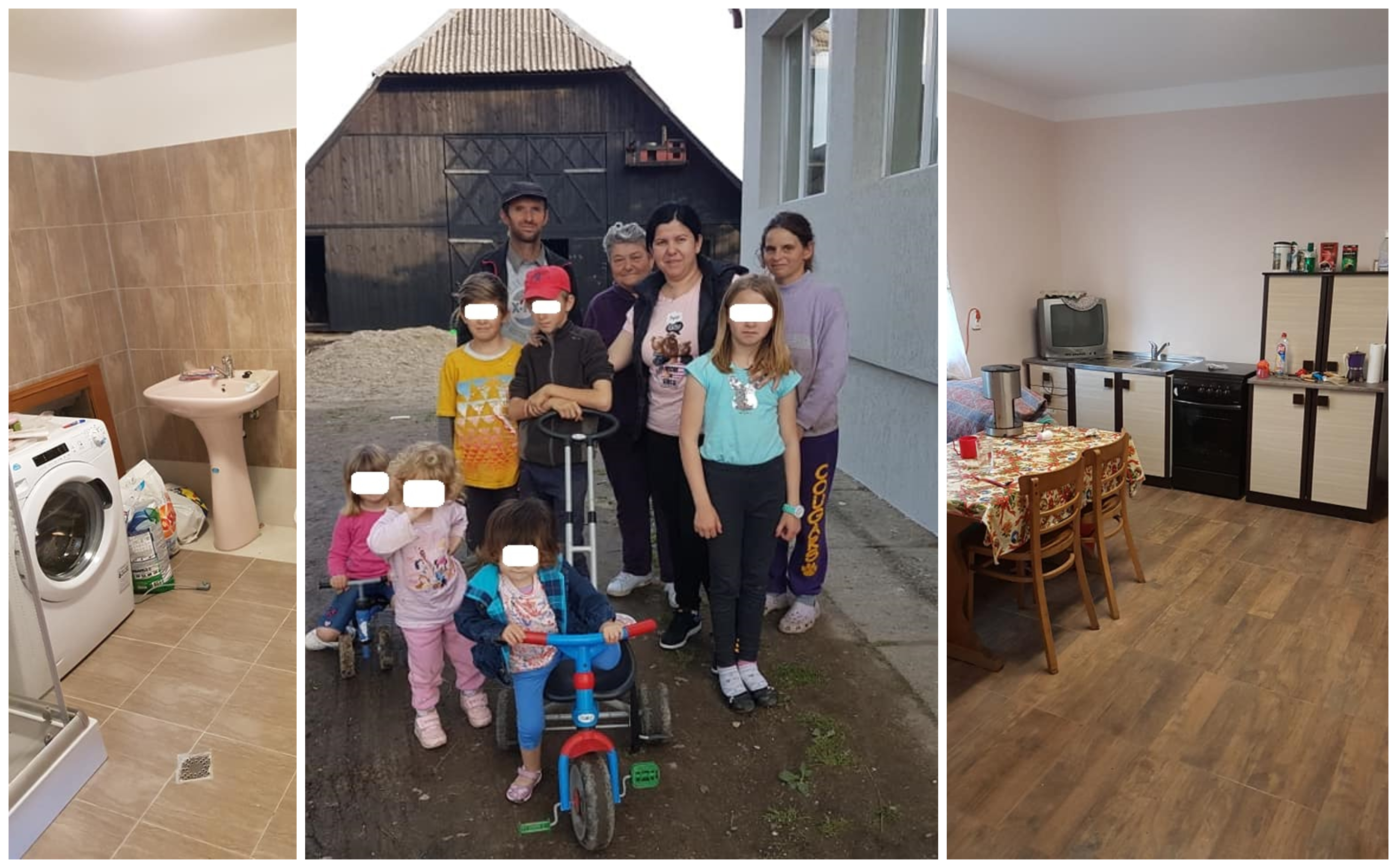 FOTO. Familia Kajtar (7 copii) s-a mutat în casa nouă! Vechiul domiciliu este scrum