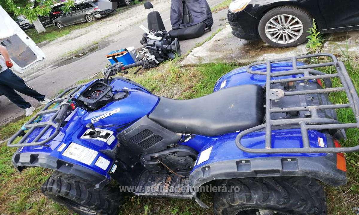 FOTO. A vrut să intre cu un ATV în țară, prin PTF Petea. S-a ales direct cu dosar penal