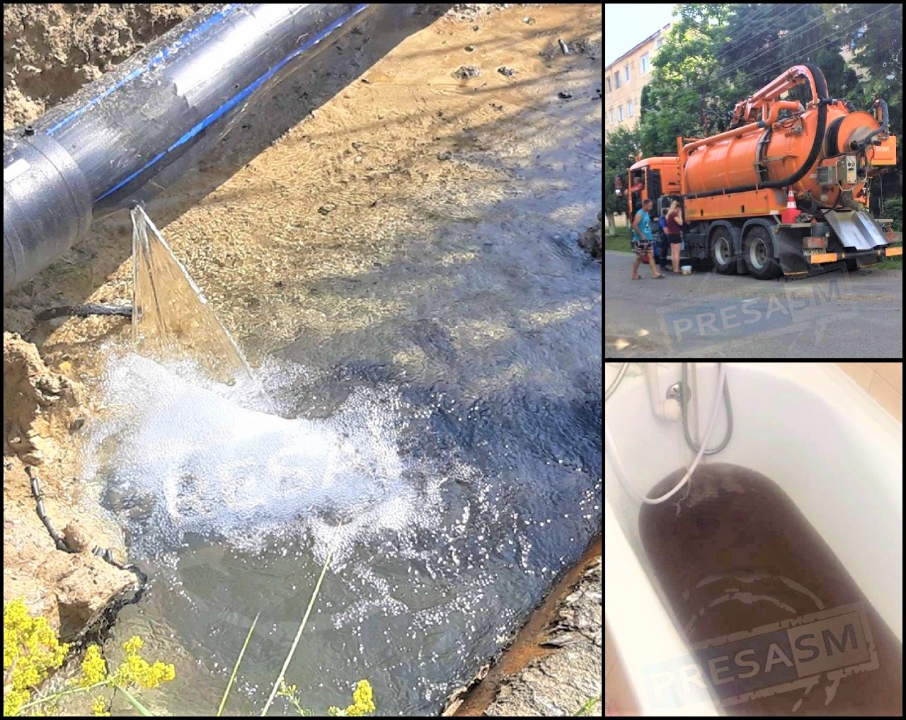 FOTO/VIDEO. Mii de oameni lăsați fără apă în județ. Alimentare cu cisterna, în plină caniculă