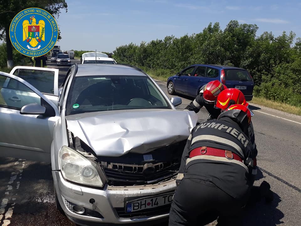 VIDEO. Accident rutier în lanț pe DN 19, între municipiile Satu Mare și Carei
