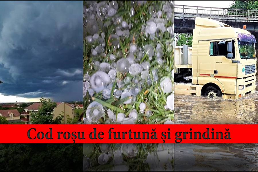Cod roșu la limita județului Satu Mare: Grindină de mari dimensiuni și averse