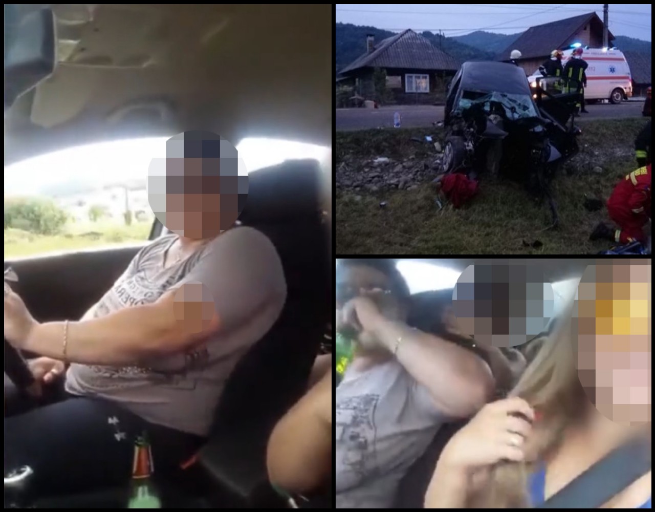 FOTO. Accident cu doi morți! O șoferiță, cu berea în mână la volan, înainte de tragedie