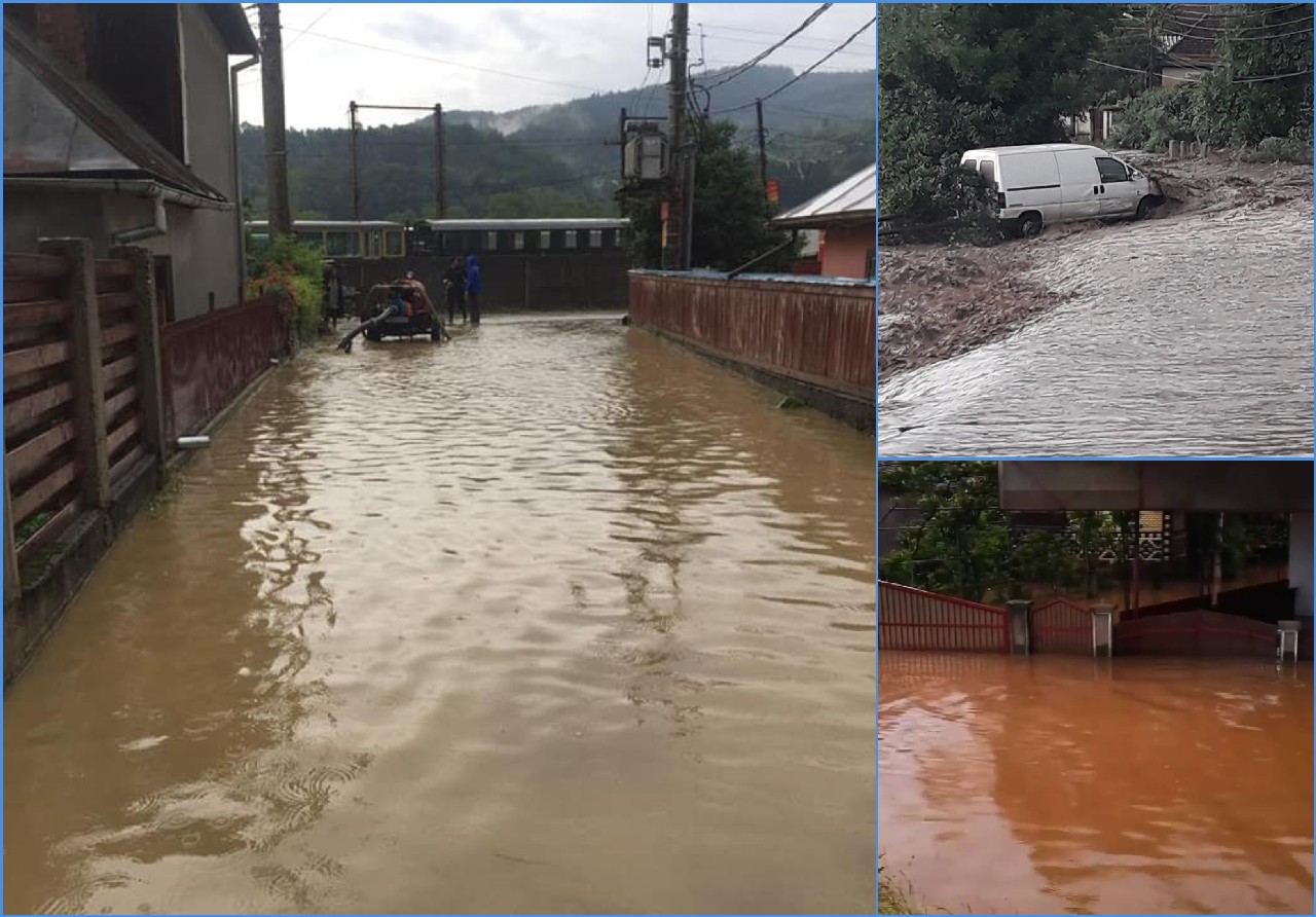 FOTO/VIDEO. Inundații în Maramureș. În Bistrița, Codul roșu a făcut ravagii