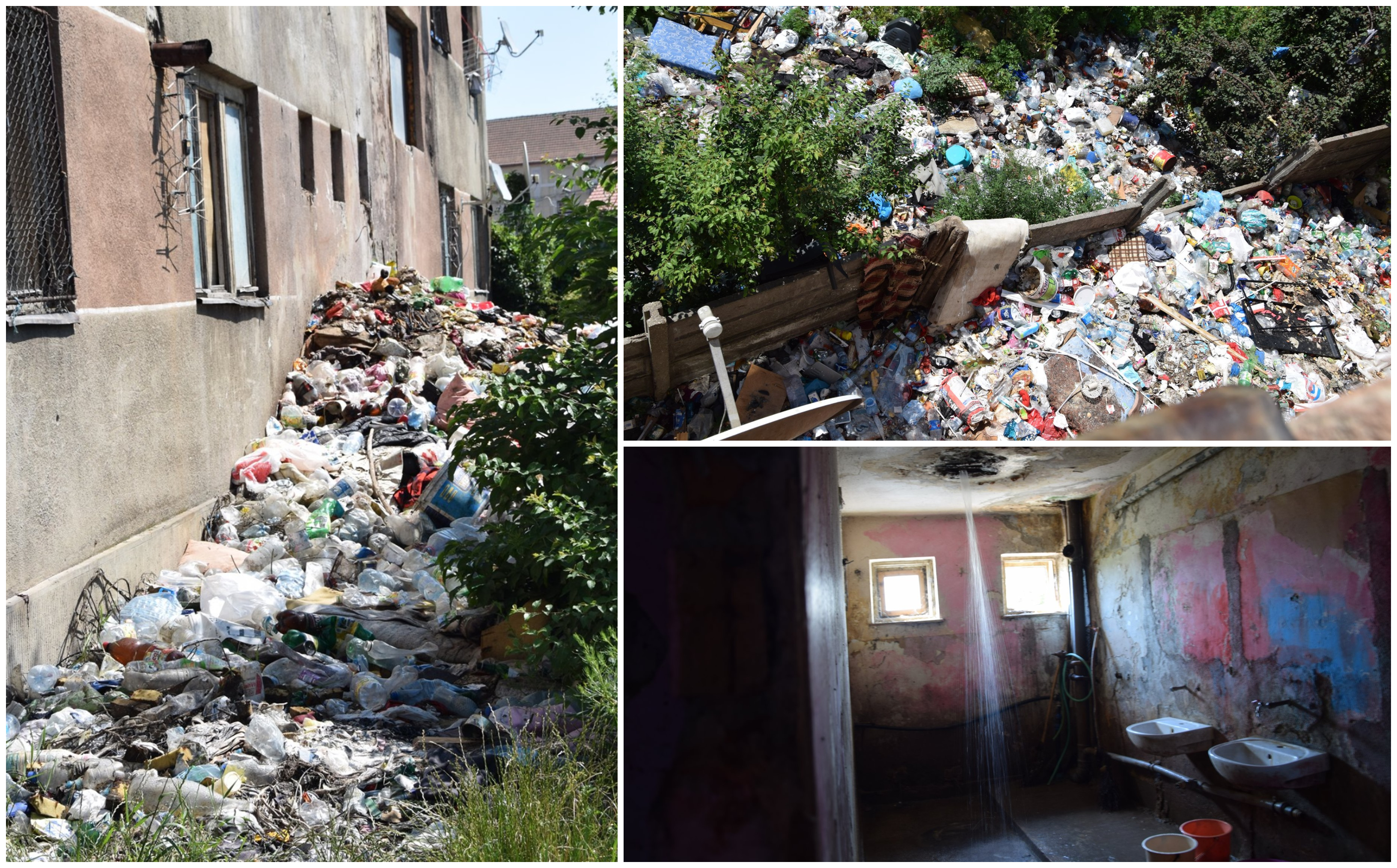 FOTOGALERIE. Blocul din județul Satu Mare îngropat, la propriu., în gunoaie!