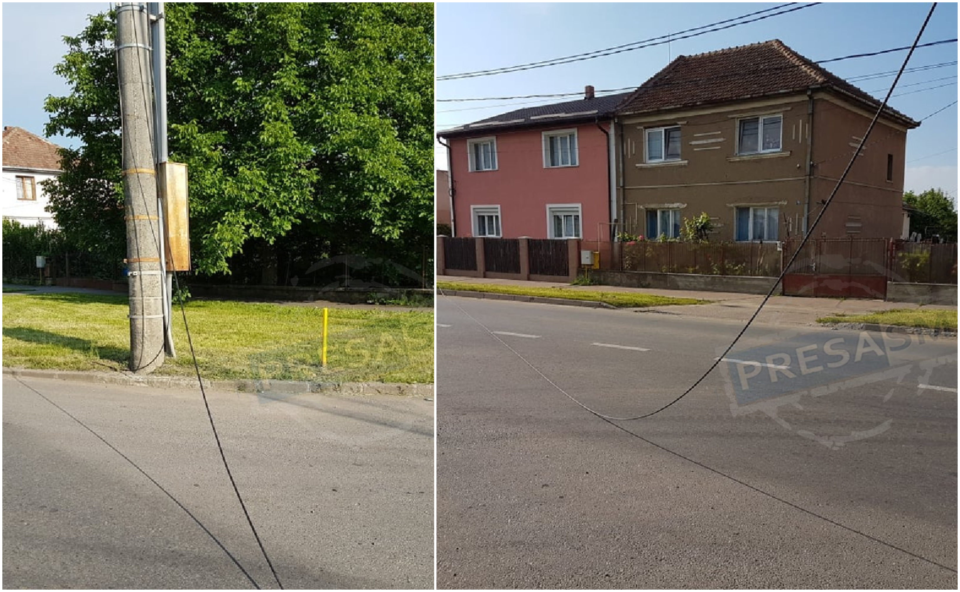 FOTO. Cablu peste Drumul Odoreului. Răspunsul firmei de cablu pentru Poliția Satu Mare