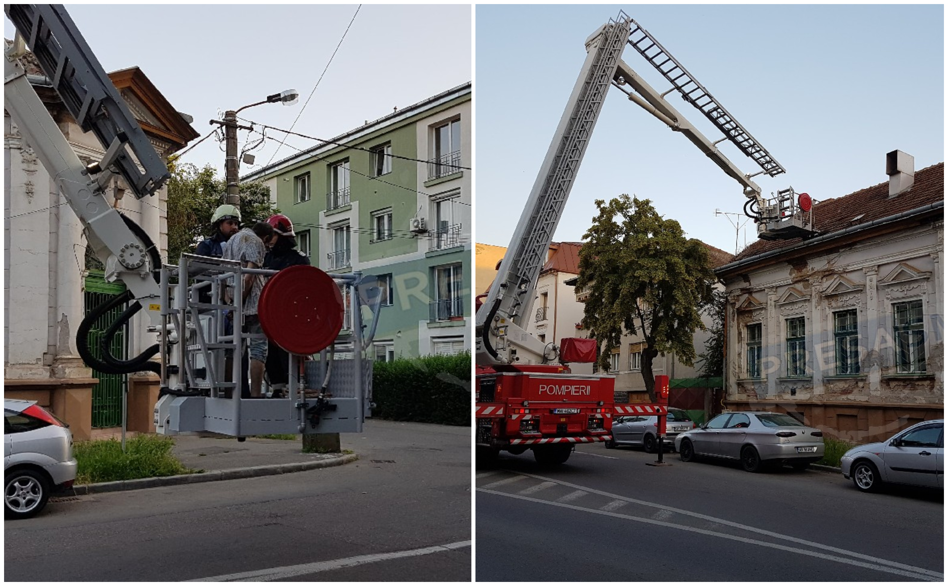 FOTO/VIDEO. Scene incredibile în centrul Sătmarului. Hoț prins în flagrant, în podul unei case!