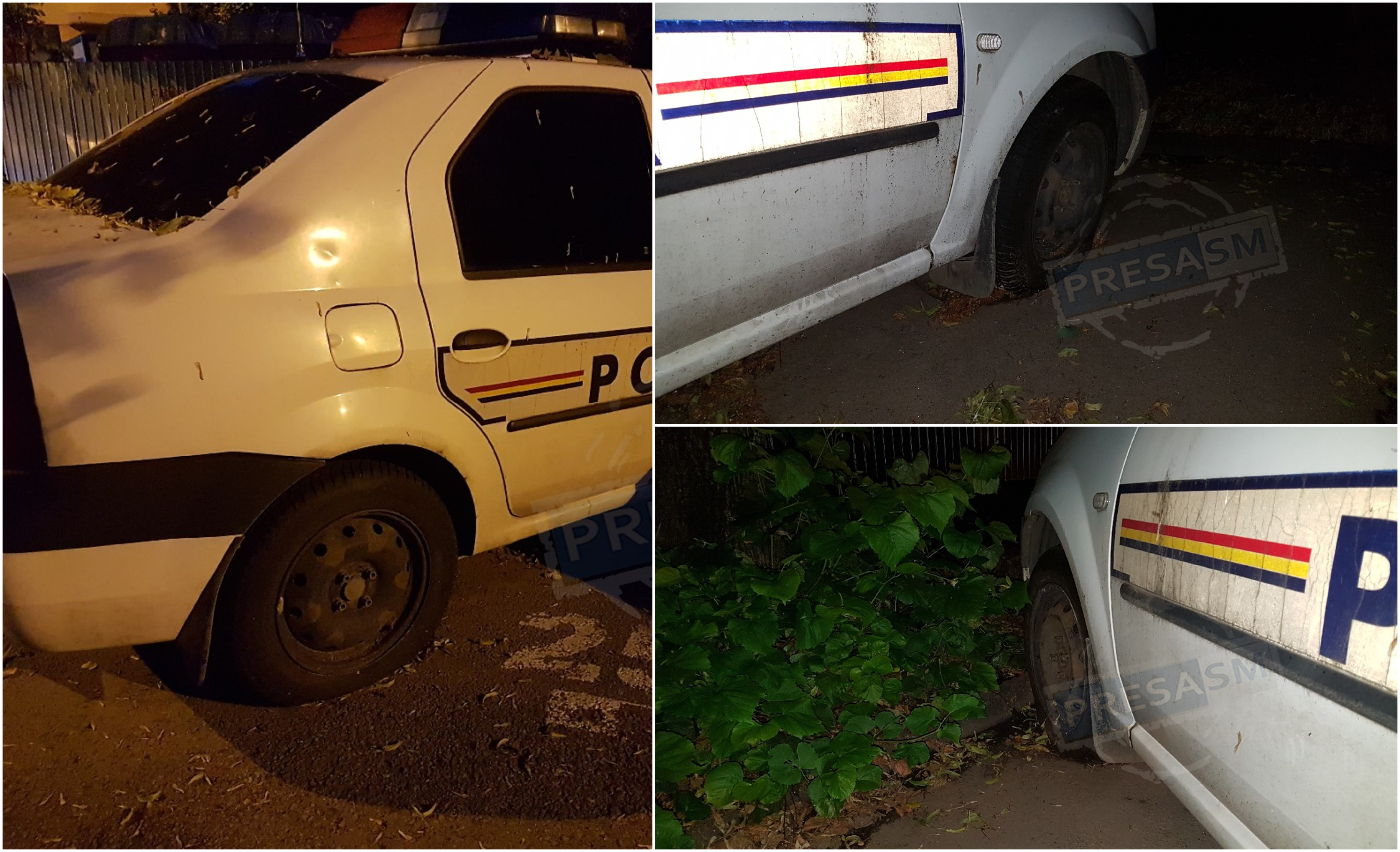 A avariat mașina Poliției Satu Mare și era să scape basca curată! Poliția a reacționat