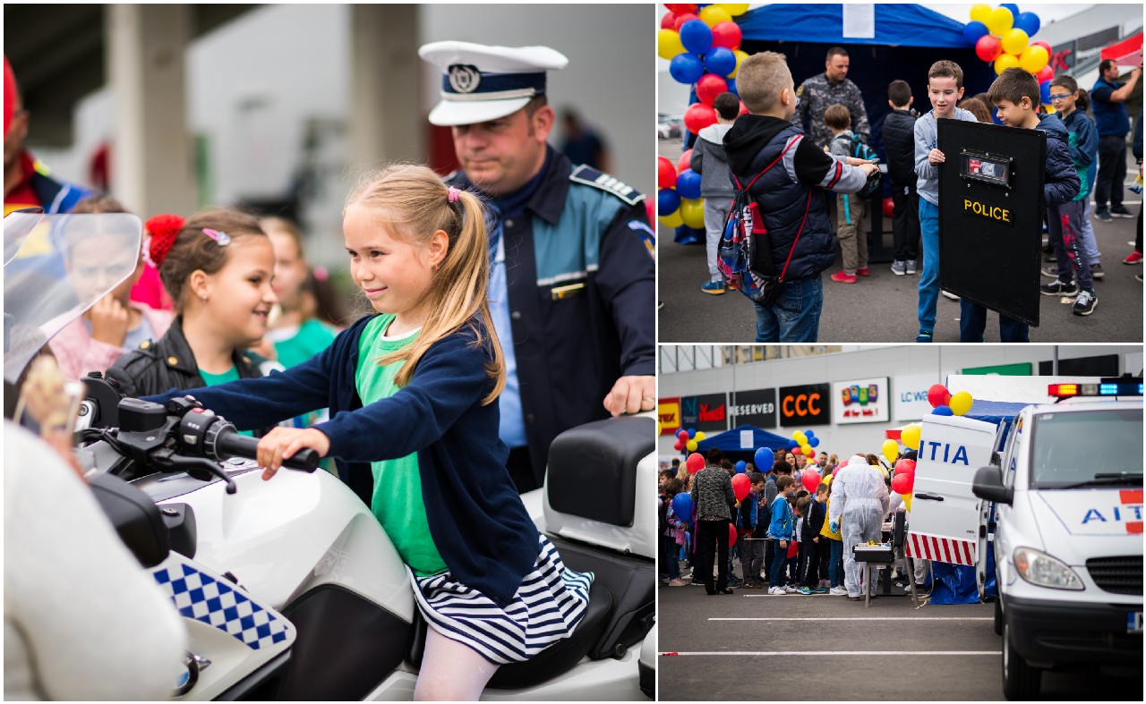 FOTOGALERIE. Sute de copii au luat cu asalt Poliția în curtea mall-ului NEPI! La mulți ani!